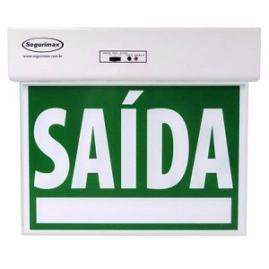 SINALIZAÇÃO DE SAÍDA VERDE STANDARD FU C/ SELETOR E ADESIVO 12/2 SEGURIMAX