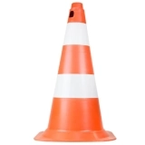 CONE DE SINALIZAÇÃO PLASTCOR 75CM RÍGIDO LARANJA E BRANCO