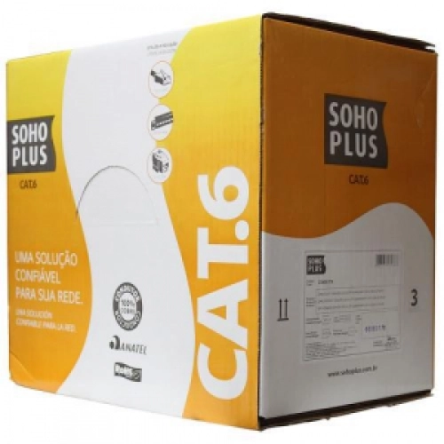 CABO U/UTP LAN SOHOPLUS CAT6 4P CMX 24AWG PRETO 23400187