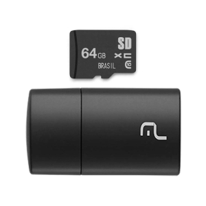 LEITOR USB COM CARTÃO DE MEMÓRIA MULTILASER MC164 CLASSE 10 64GB