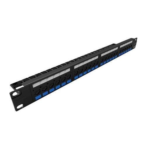 PATCH PANEL FURUKAWA T568A/B 24 PORTAS RJ45 5E MULTILAN CARREGADO 35030005-I