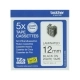 FITA PARA ROTULADOR BROTHER TZE231 12MM PRETO SOBRE BRANCO PACOTE COM 5 UNIDADES