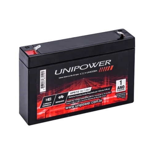 BATERIA SELADA UNICOBA UP672 6V 7,2AH