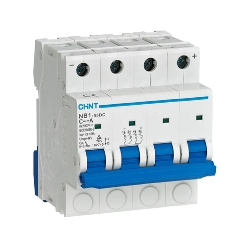 DISJUNTOR CHINT DC 6KA 4 POLOS 2A 1000V (G NB1-63DC 4P C2A DC1000V 6KA(R))