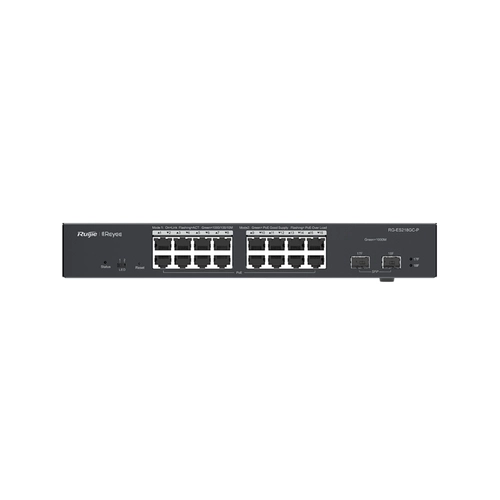 SWITCH POE GERENCIÁVEL L2 RUIJIE | REYEE RG-ES218GC-P 16 PORTAS GIGABIT ETHERNET + 02 PORTAS SFP