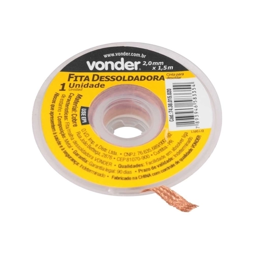 FITA PARA DESSOLDAGEM VONDER 2,0MM X 1,5 METROS