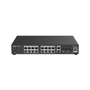 SWITCH POE+ RUIJIE/REYEE RG-ES220GS-P GERENCIÁVEL (L2) 16 PORTAS POE + 2 PORTAS RJ45 + 2 PORTAS SFP COM FONTE