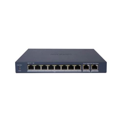 SWITCH GERENCIÁVEL HIKVISION DS-3E1510P-EI/M 8P GE POE + 2P GE RJ45